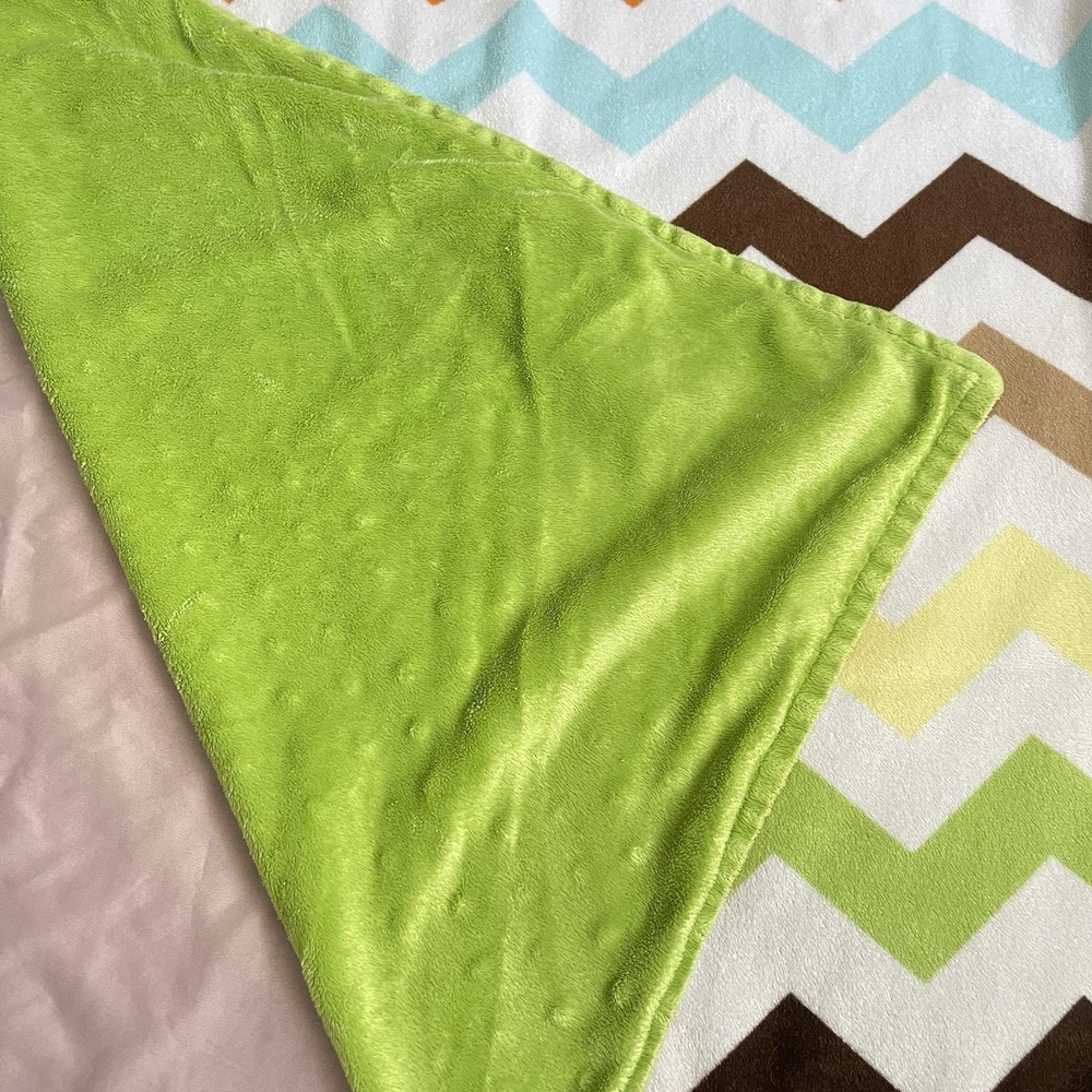 Circo Chevron Zig Zag Green Brown‎ Blue Orange Minky Dot Baby Blanket Target